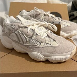 adidas Women's Cream & Light Gray Suede Mesh Sneakers